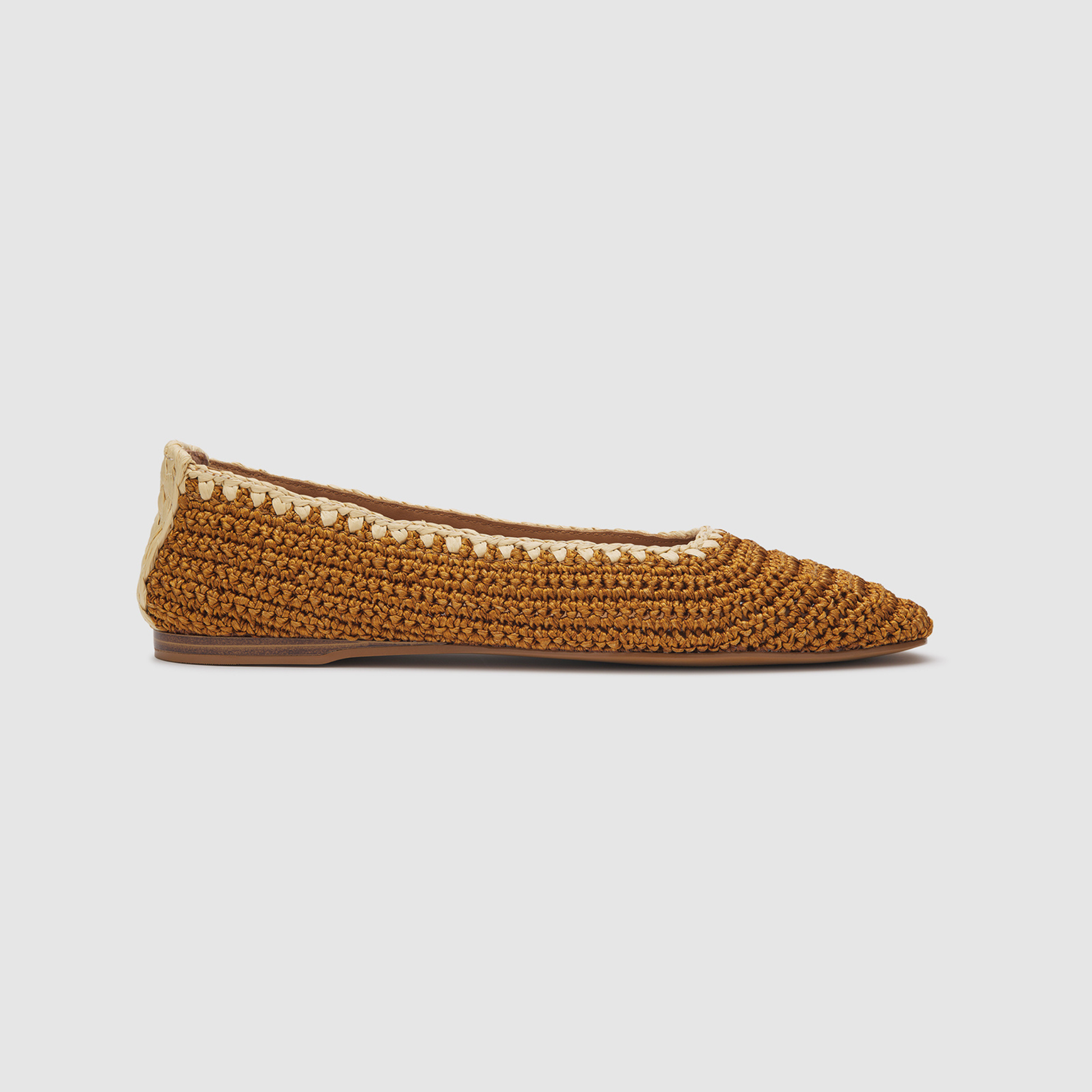 Cleo Tan Crochet Flats