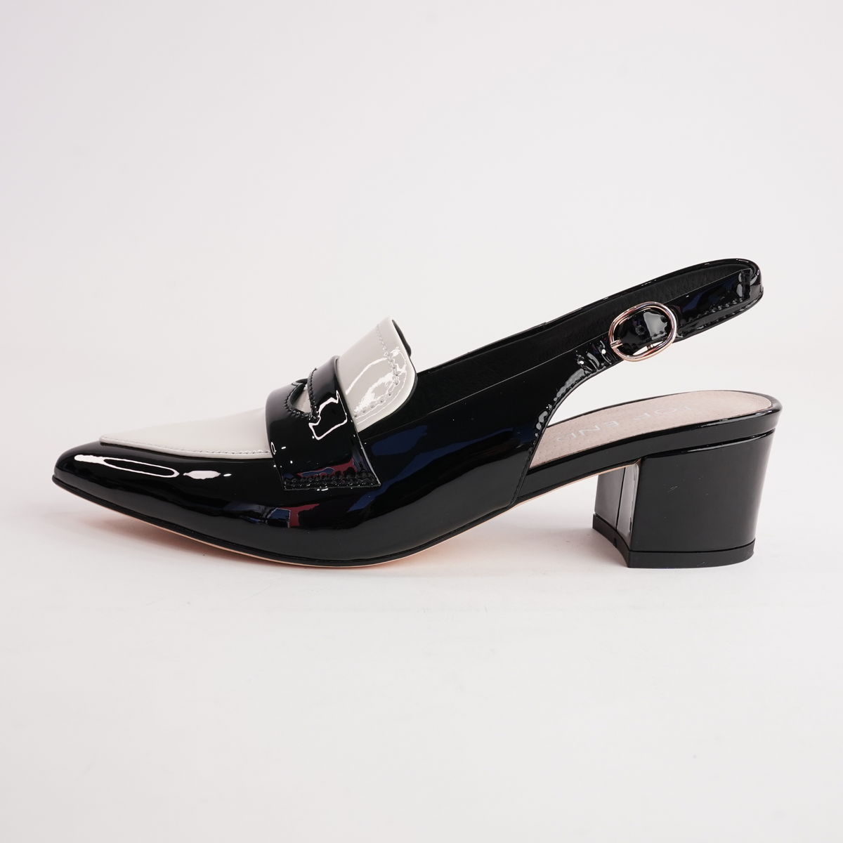 Aidayo Black Patent / Ivory Leather Heels - TOP END | Shouz