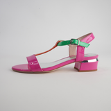 Taner Hot Pink Patent Multi Leather Heels - DJANGO AND JULIETTE | Shouz