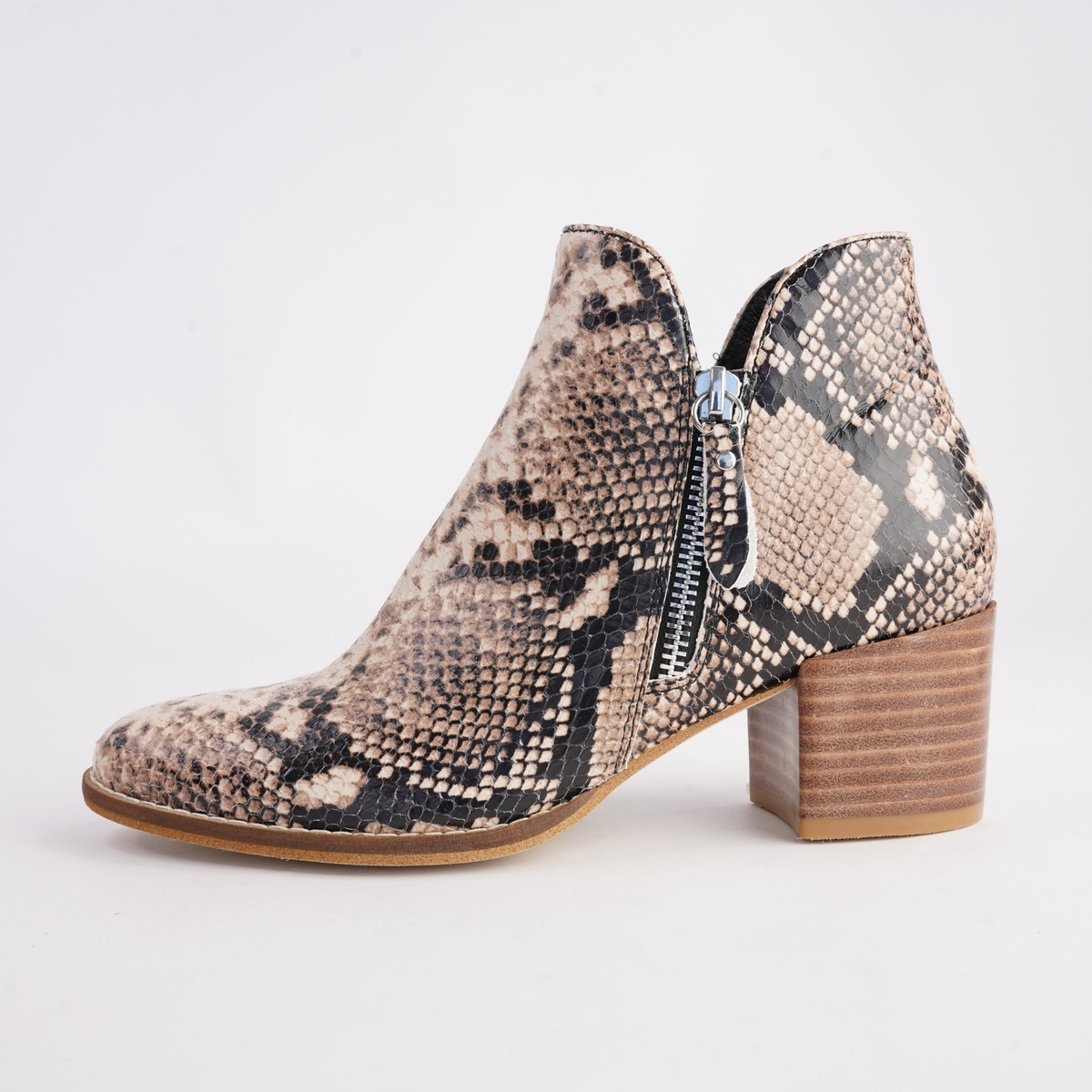 Mitysue Black Caramel Snake Leather Boots - DJANGO AND JULIETTE | Shouz
