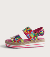 Atha Pink Stripe Multi Leather Sandals