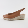 Saniarly Dark Tan Leather Espadrille Wedges