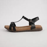 Fabricia 01 Black Leather Sandals - JOSEF SEIBEL | Shouz
