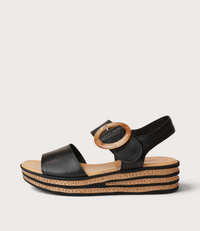 Cubbie Black Leather Sandals