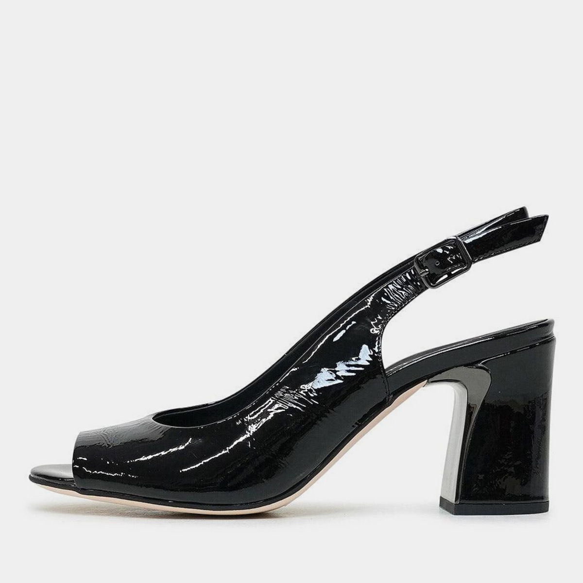 Kianna Black Patent Leather Heels