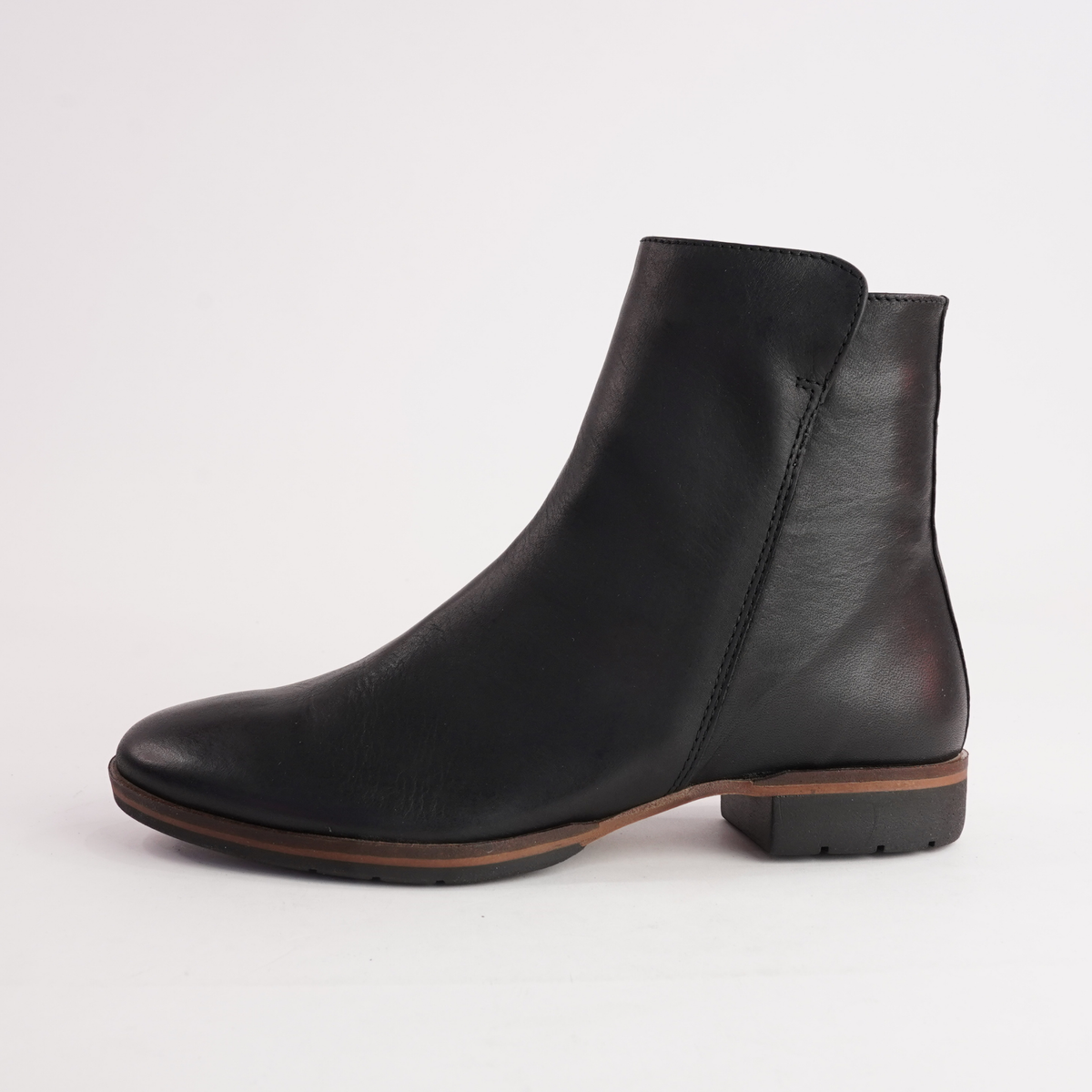 Gaib Black Leather Ankle Boots