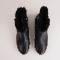 Dlinga Black/Black Fur Leather Boots