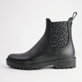 Gaudi Negro/ Leopard Negro Matte Animal Gumboots