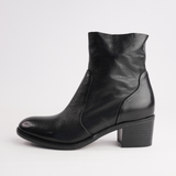 Rarna Black/ Black Heel Leather Ankle Boots - DJANGO AND JULIETTE | Shouz