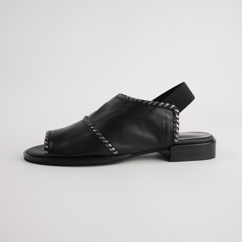Serenade Black/ Pewter Leather Sandals