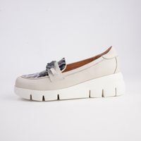 Barcelona Vanilla Multi Leather Loafers - MARCO SANTINI | Shouz