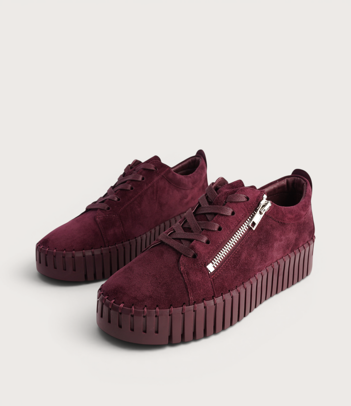 Bump Burgundy Suede/ Burgundy Sole Sneakers