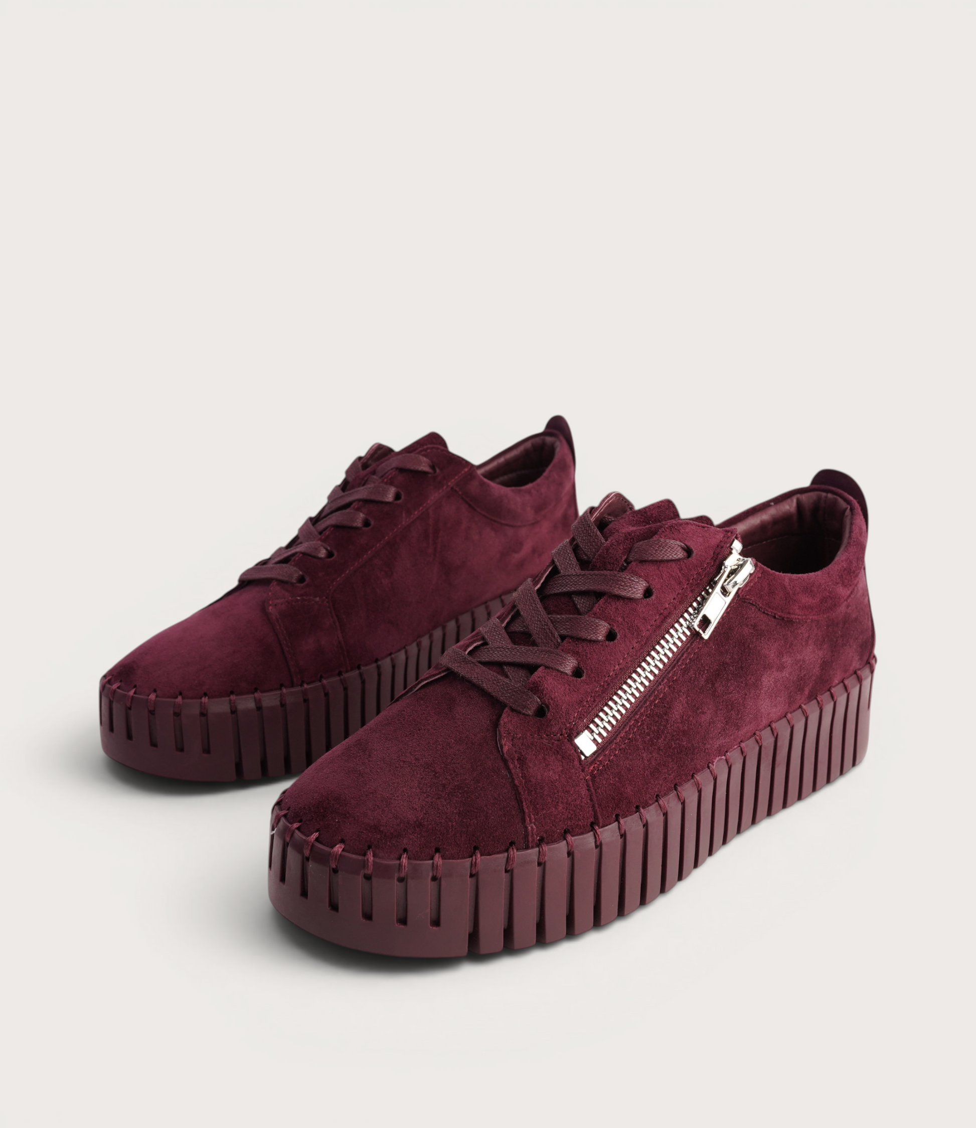 Bump Burgundy Suede/ Burgundy Sole Sneakers