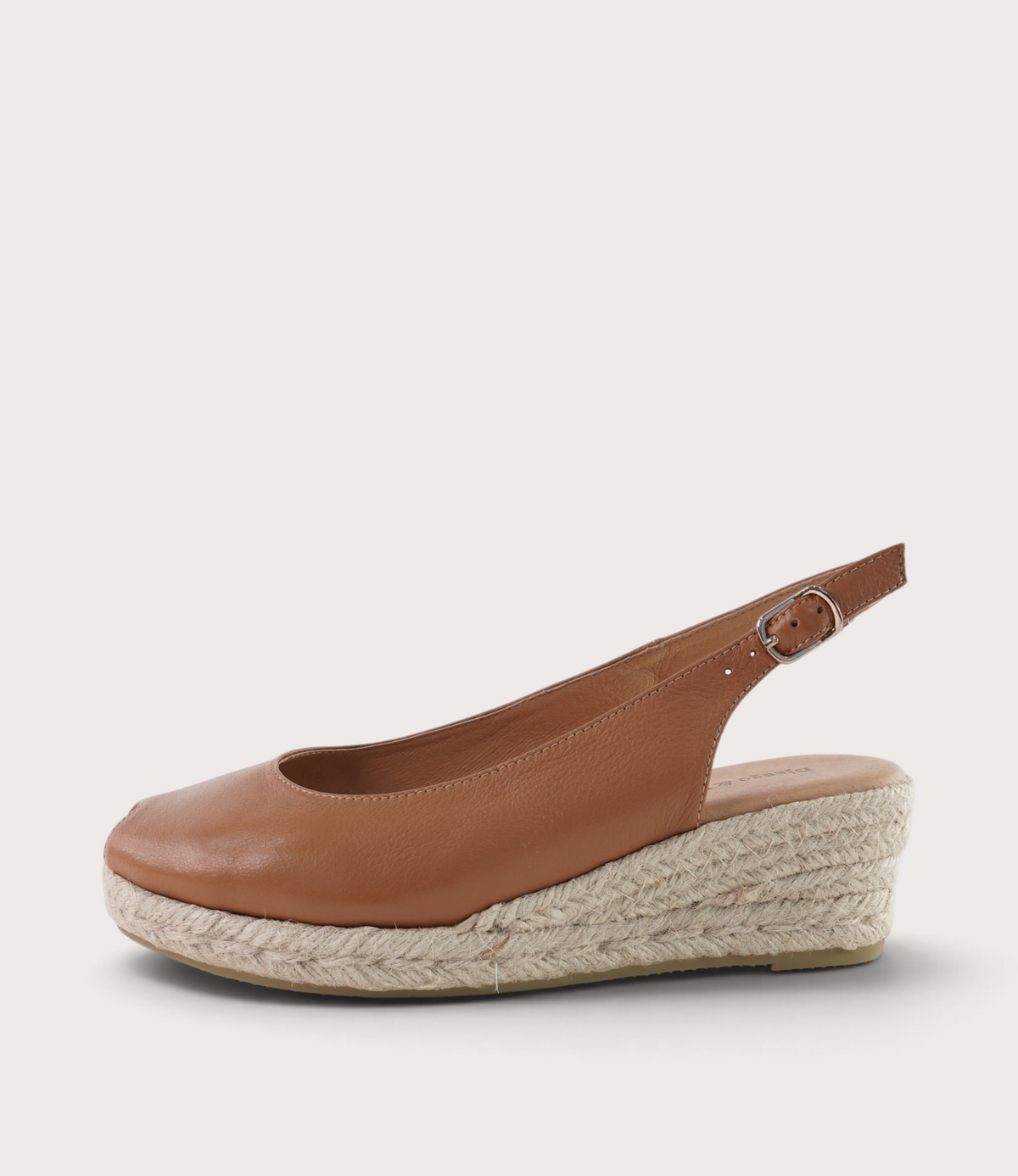 Saniarly Dark Tan Leather Espadrille Wedges