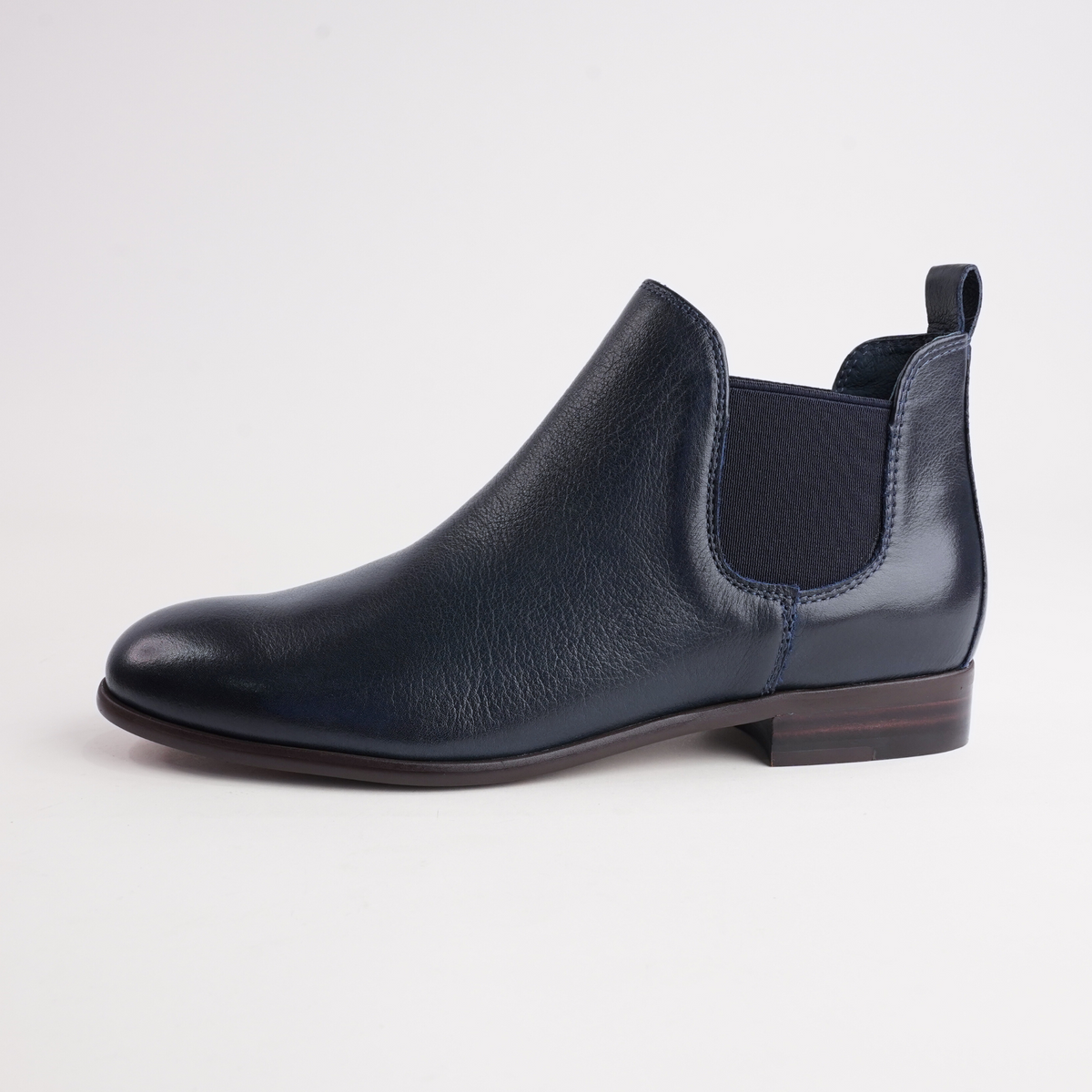 Quatisse Navy Leather Ankle Boots