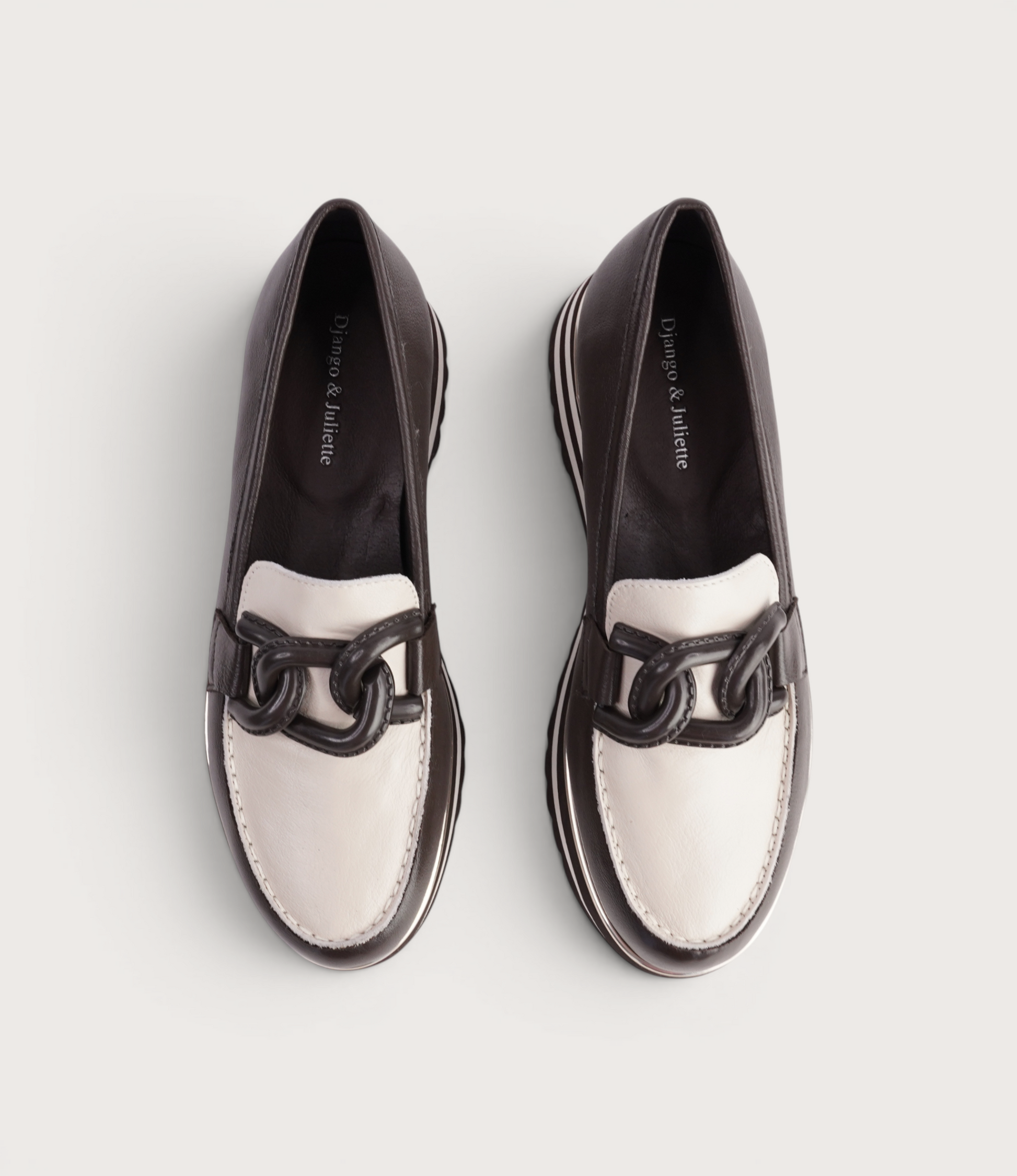 Ealia Choc/ Milk Leather Loafers