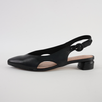 Frankiel Black Leather Heels