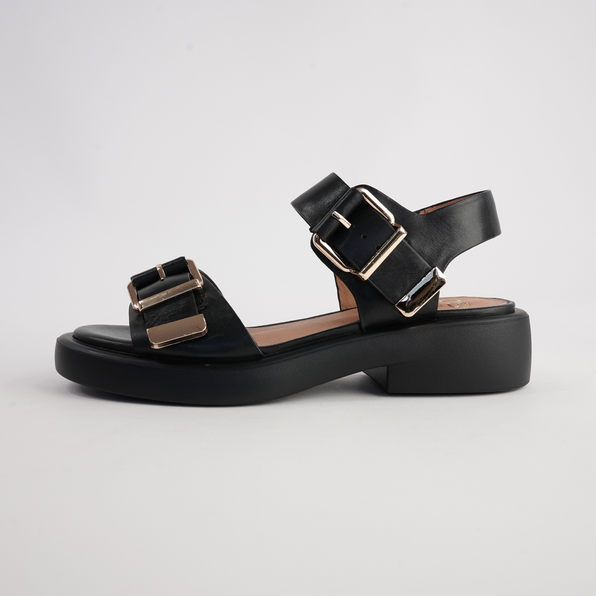 Ele Black Leather Sandals - EOS FOOTWEAR | Shouz