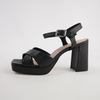 Runaway Black Pebble Leather Heels