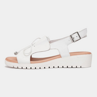 Malika White Leather Sandals