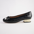 Azzi Black Leather Ballet Flats