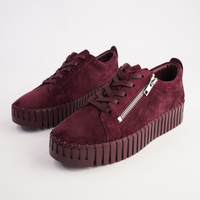 Bump Burgundy Suede/ Burgundy Sole Sneakers