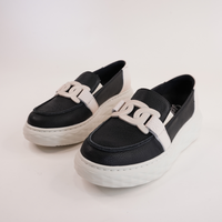 Jemma Black/ Bone Leather Loafers