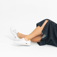 Jonza White Leather Sneakers