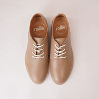 Derby Super Soft Latte Leather Lace Up Flats