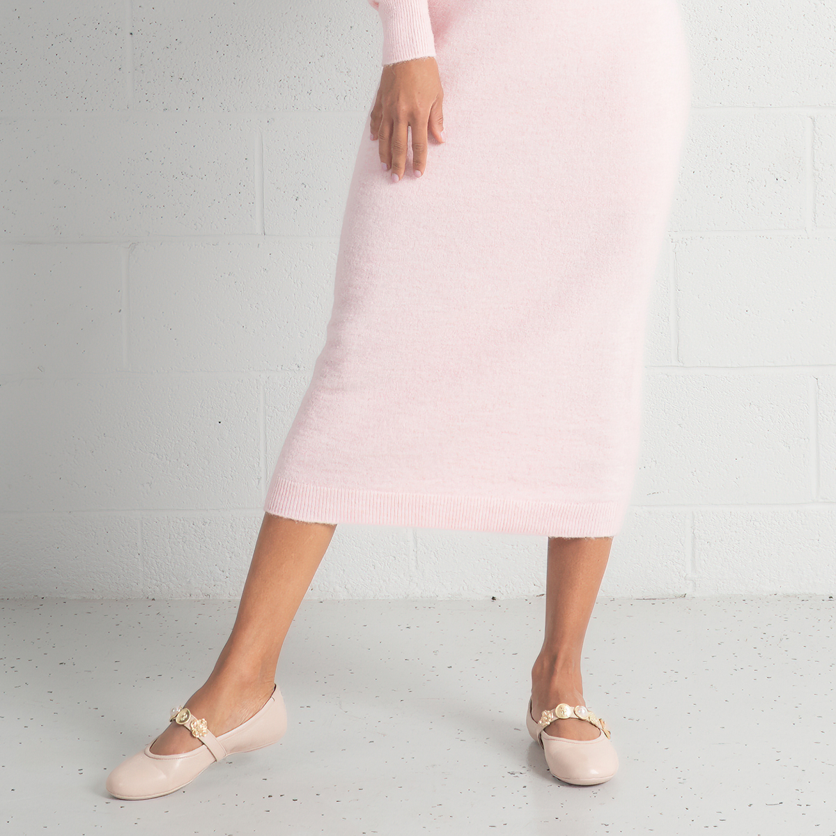 Blairre Nude Leather Ballet Flats