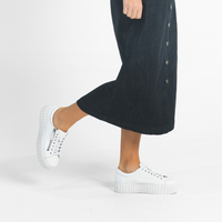 Bongoe White Leather Sneakers