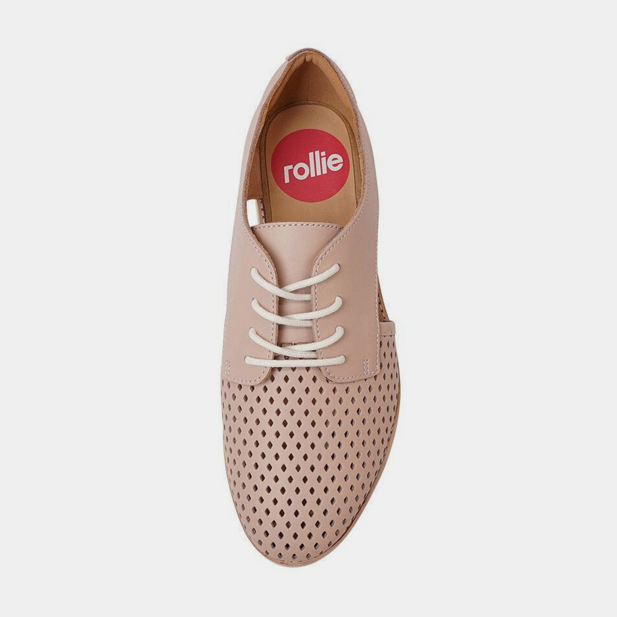 Sidecut Punch Chalk Pink Leather Lace Up Flats - ROLLIE | Shouz