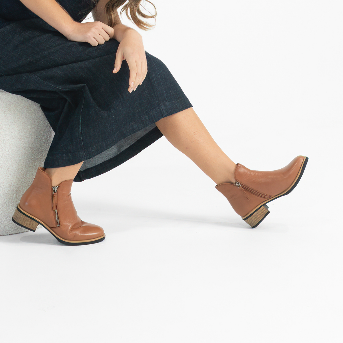 Dolomite Brandy Leather Ankle Boots