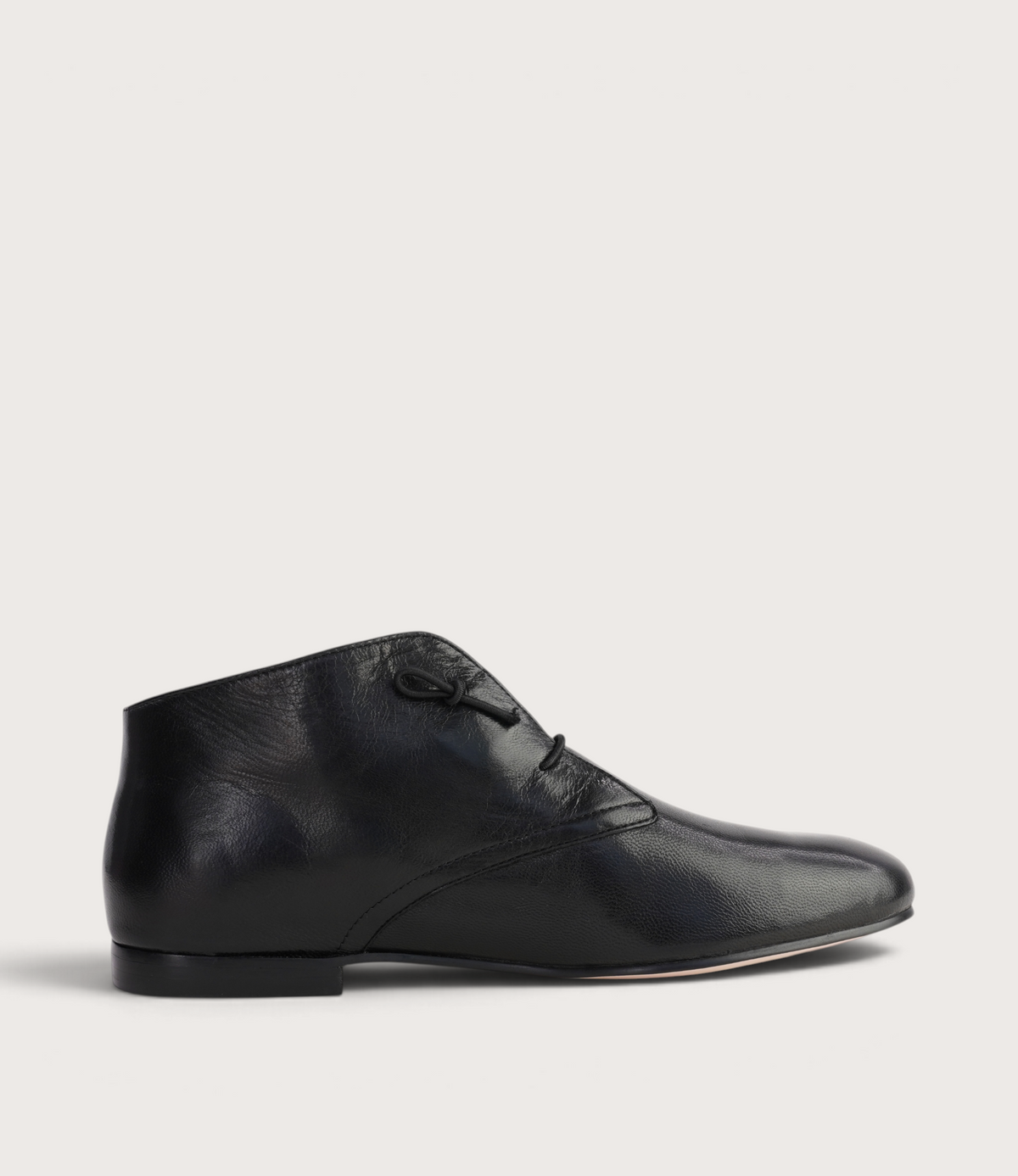 Ujala Black Polish Leather Flats