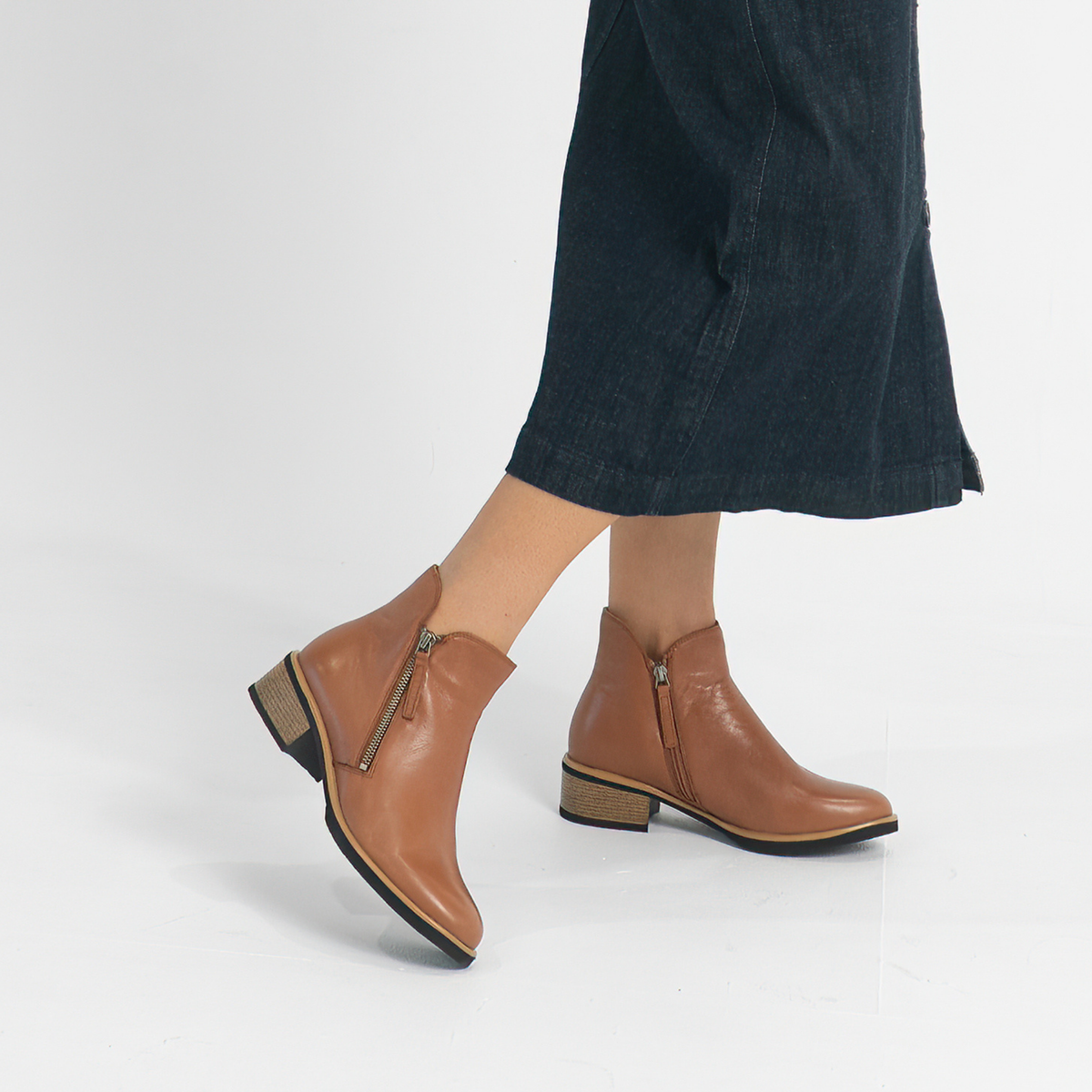 Dolomite Brandy Leather Ankle Boots