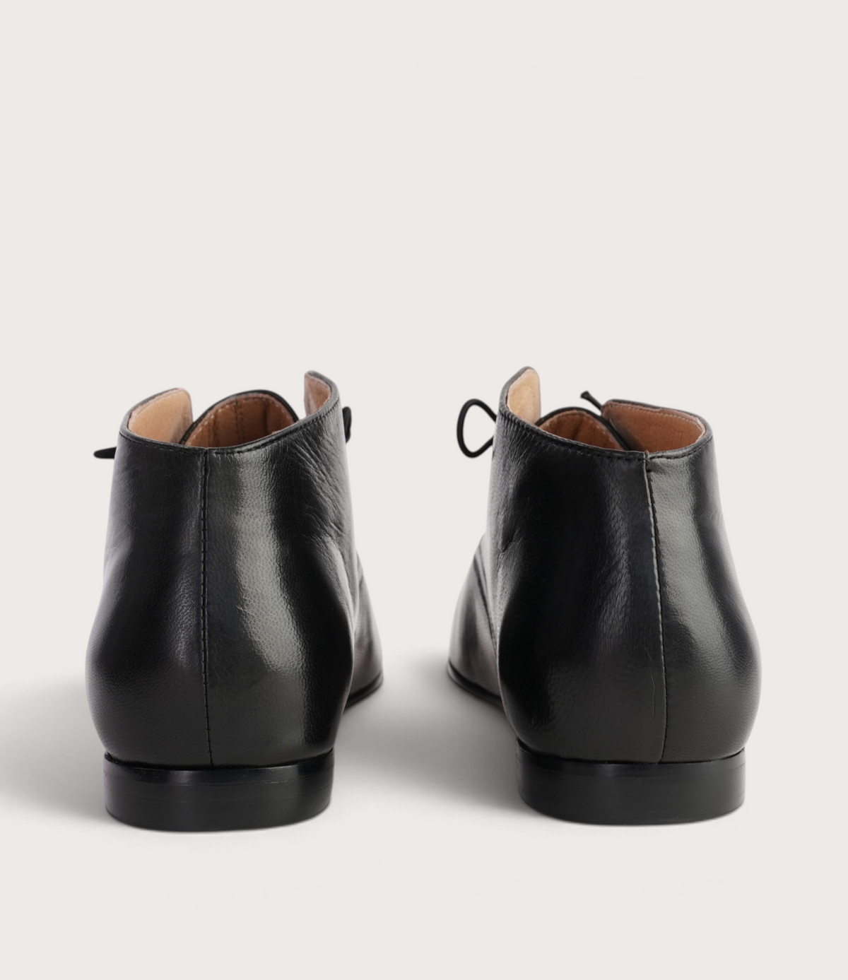 Ujala Black Polish Leather Flats