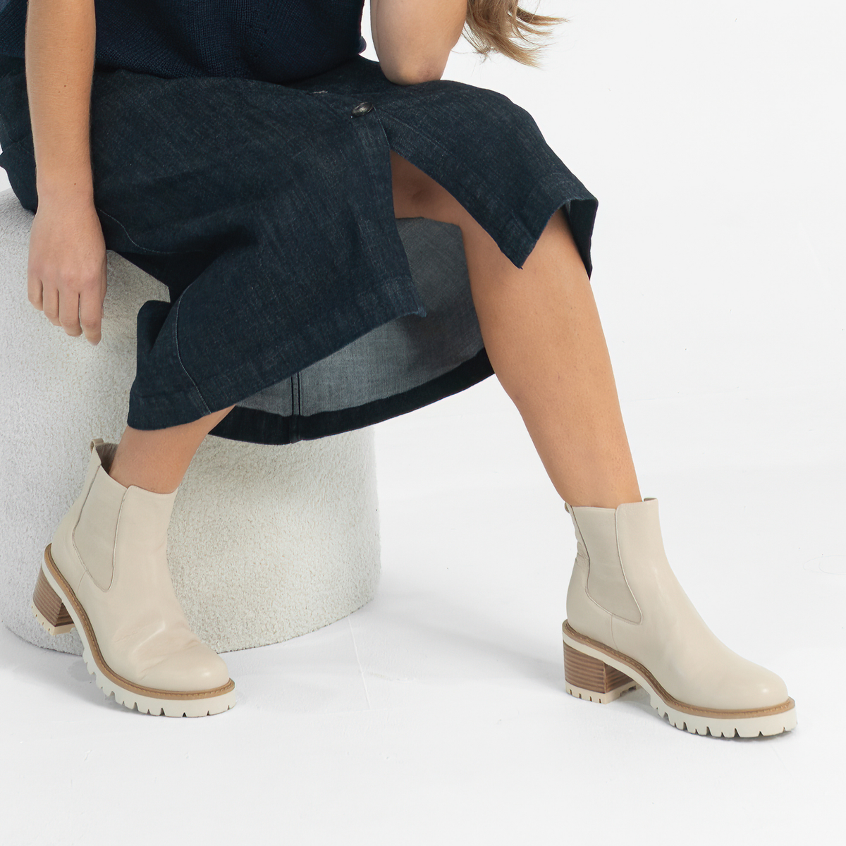 Mcalister Vanilla Leather Ankle Boots - DJANGO AND JULIETTE | Shouz