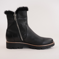 Dlinga Black/Black Fur Leather Boots