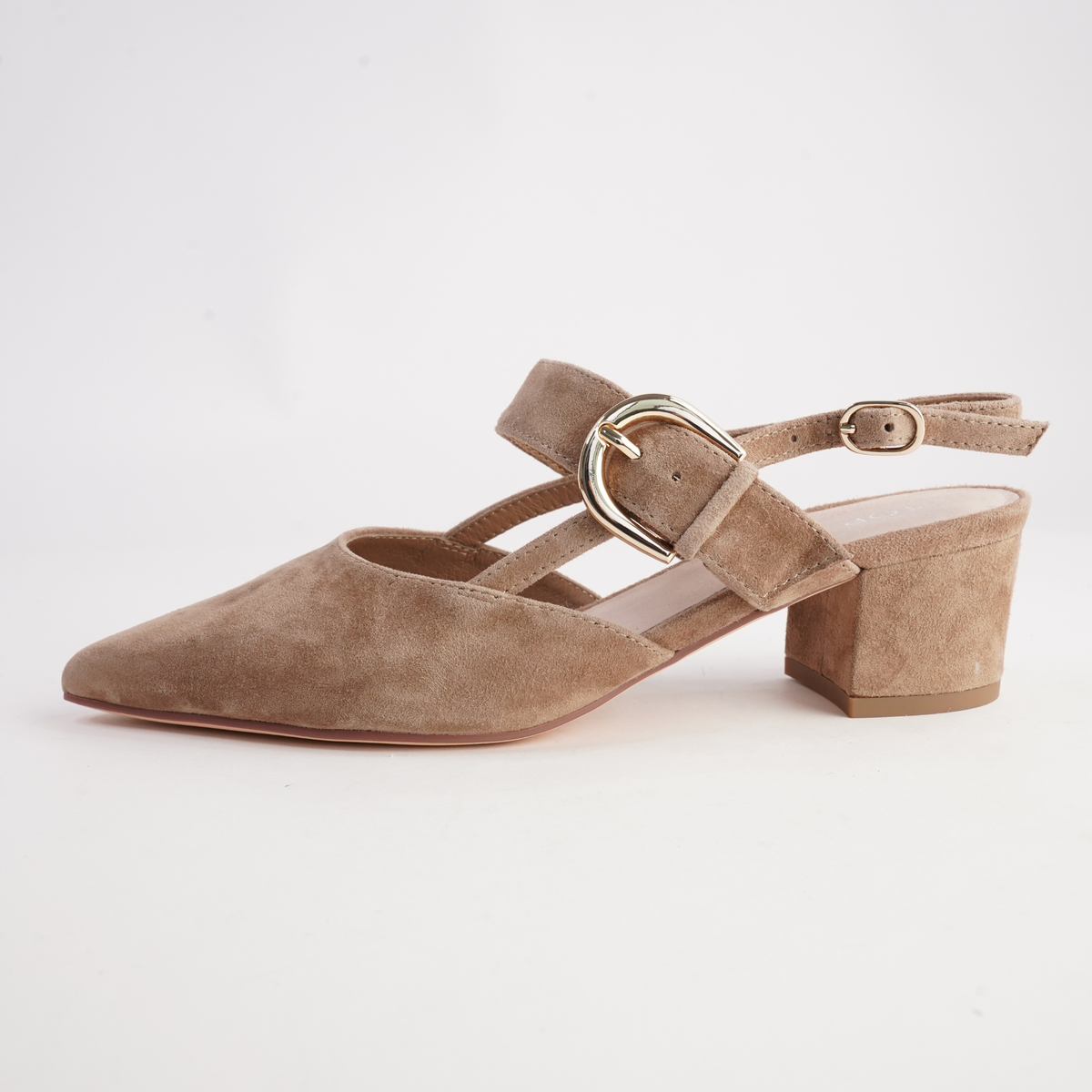 Asten Light Choc Suede Heels - TOP END | Shouz