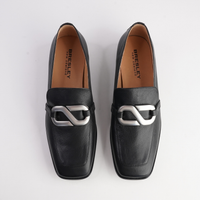 Damon Black Leather Loafers - BRESLEY | Shouz