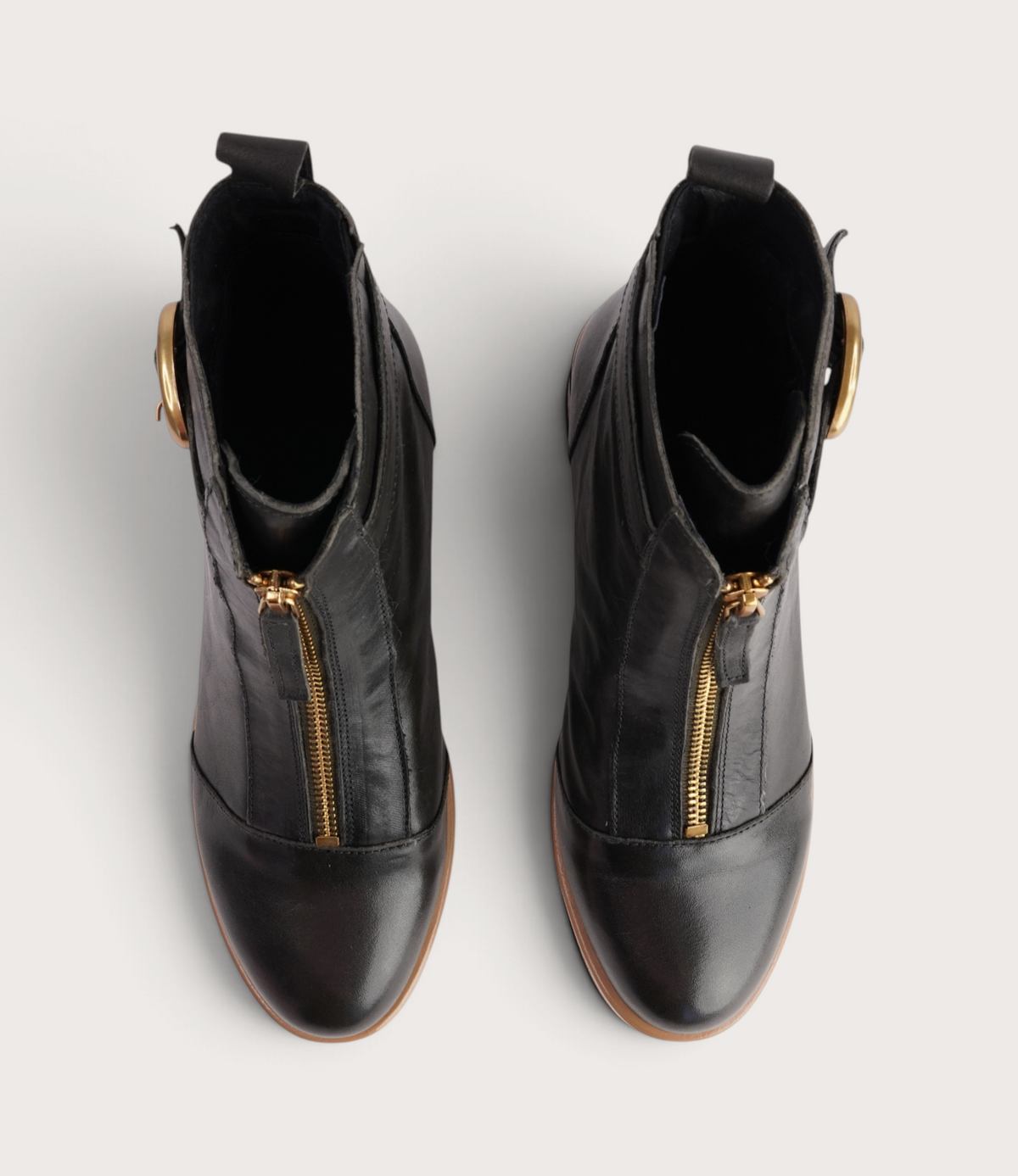 Doha Black Leather Ankle Boots - BRESLEY | Shouz