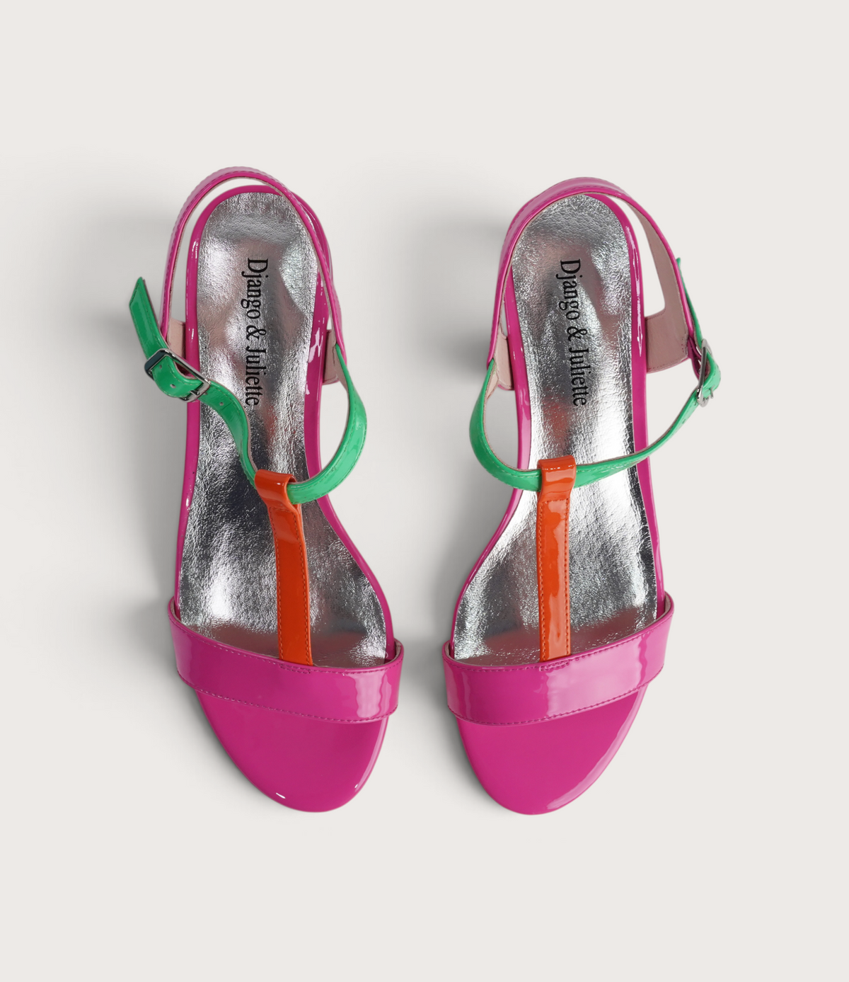 Taner Hot Pink Patent Multi Leather Heels