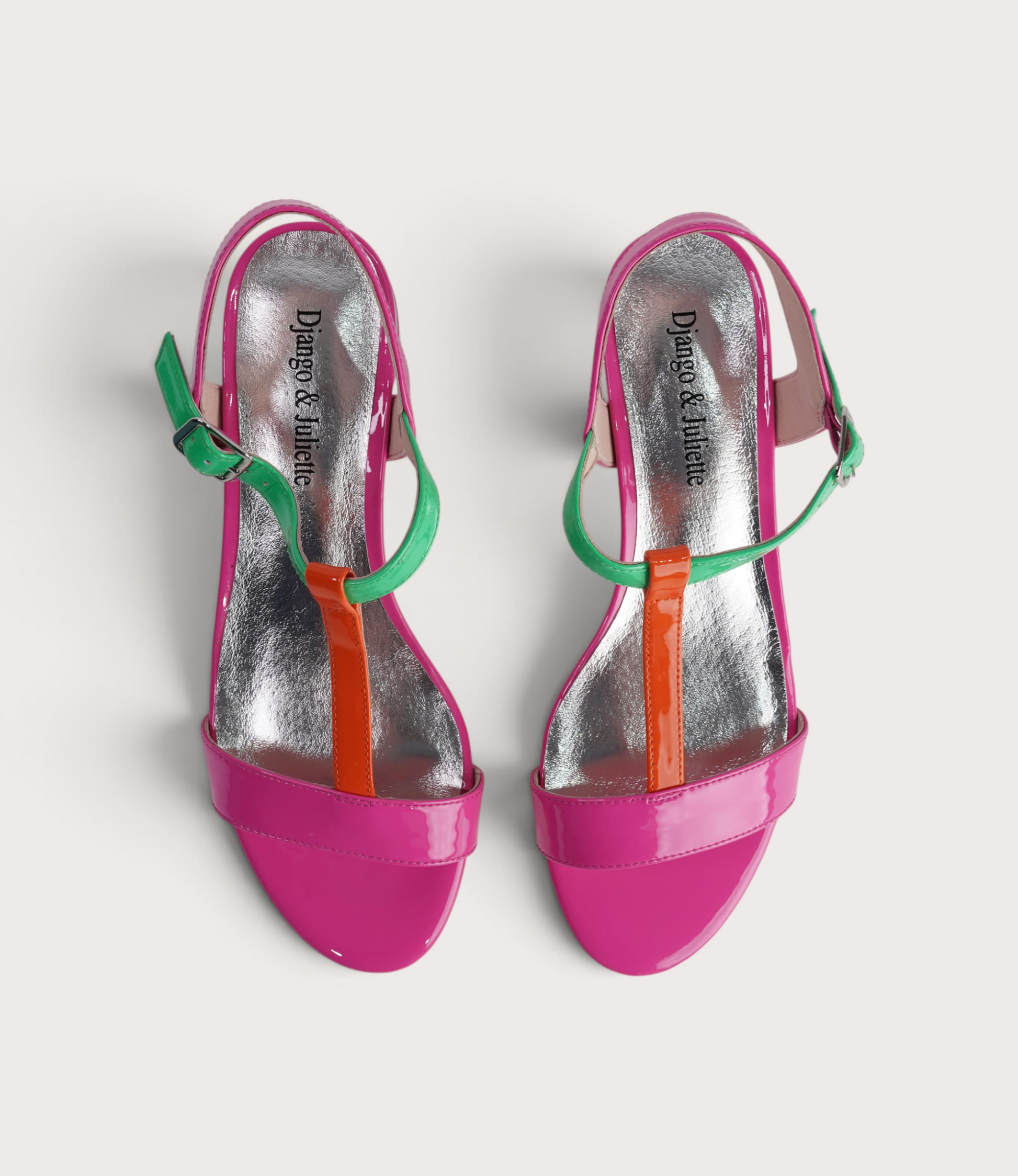 Taner Hot Pink Patent Multi Leather Heels