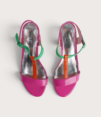 Taner Hot Pink Patent Multi Leather Heels