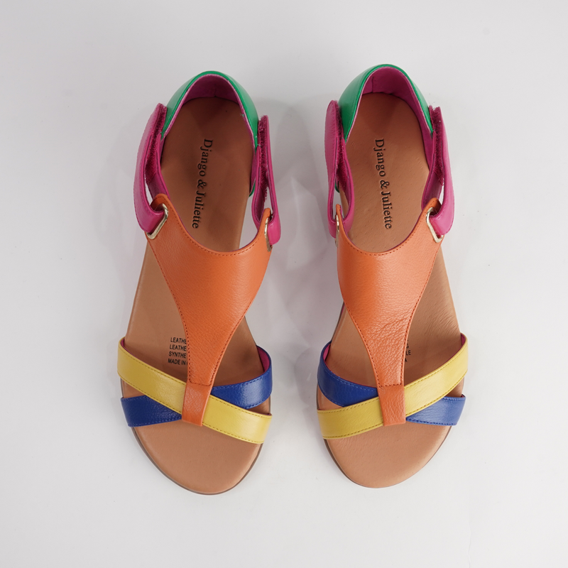 Hayzel Bright Multi Leather Sandals