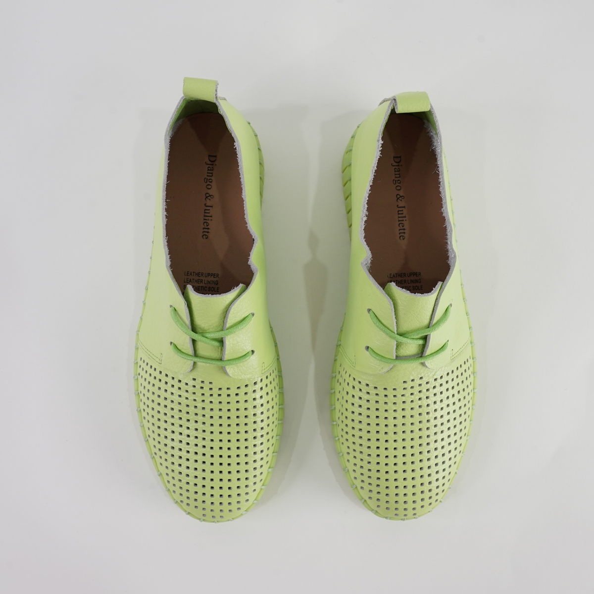 Huston Light Citrus/ Light Citrus Sole Leather Sneakers - DJANGO AND JULIETTE | Shouz