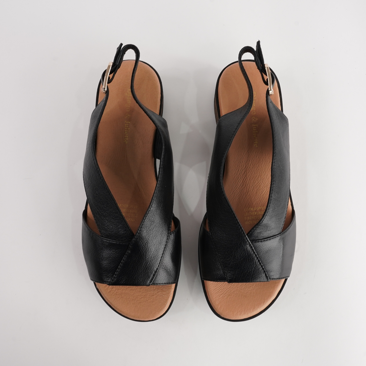 Christa Black Leather Sandals - DJANGO AND JULIETTE | Shouz