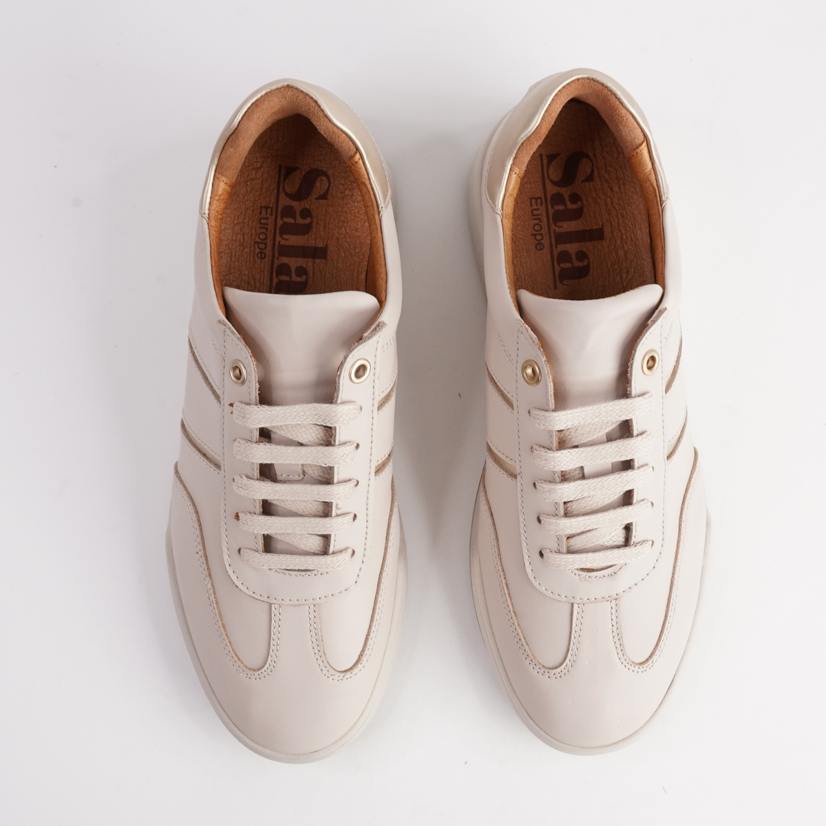 Sage Dark Beige Leather Sneakers - SALA | Shouz