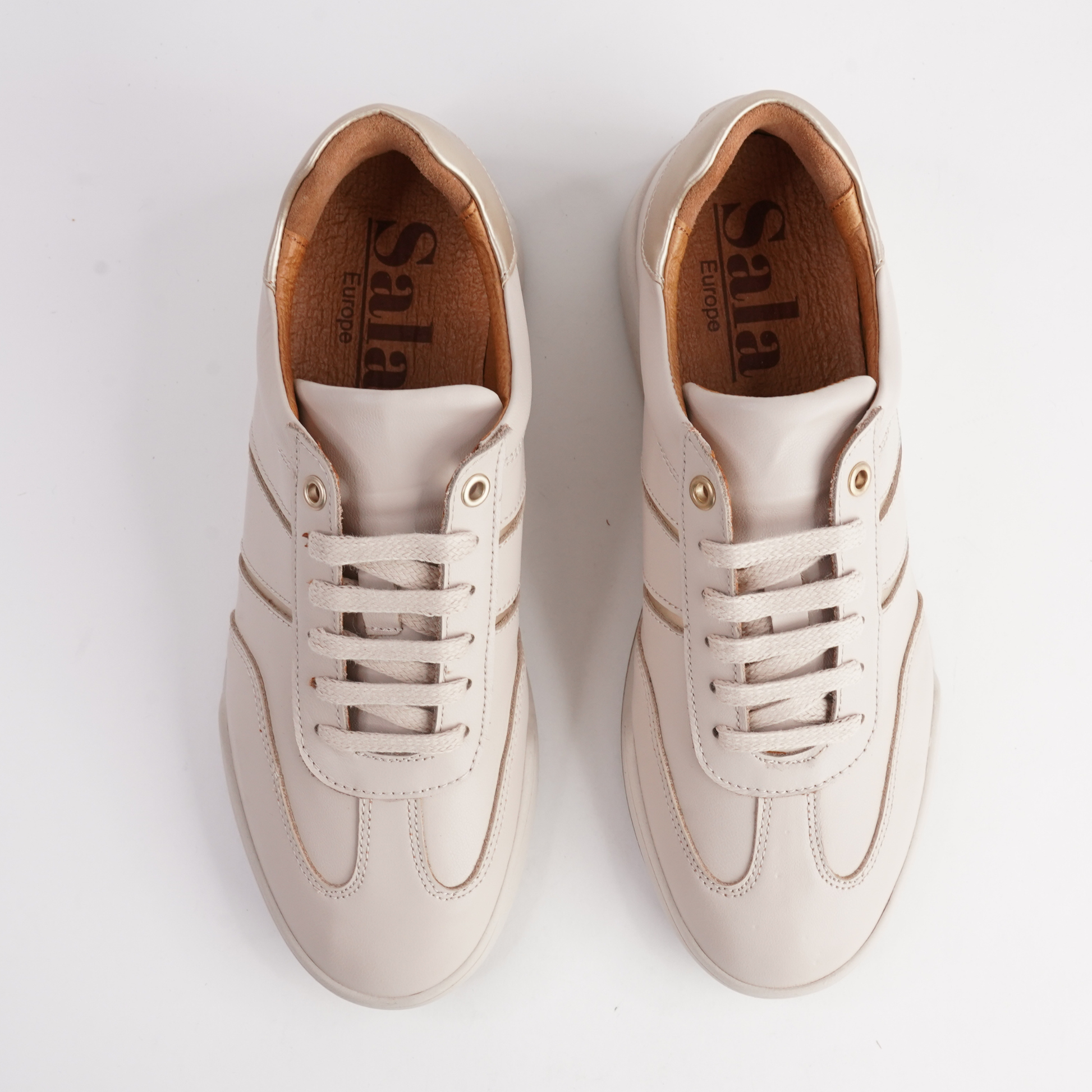 Sage Dark Beige Leather Sneakers - SALA | Shouz