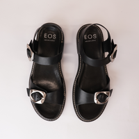 Ornice Blalck Leather Sandals